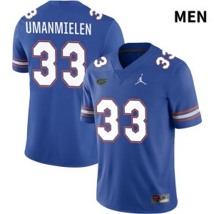 Men's Florida Gators #33 Princely Umanmielen NCAA Jordan Brand Royal NIL 2022 Authentic Stitched College Football Jersey ONP1462VX